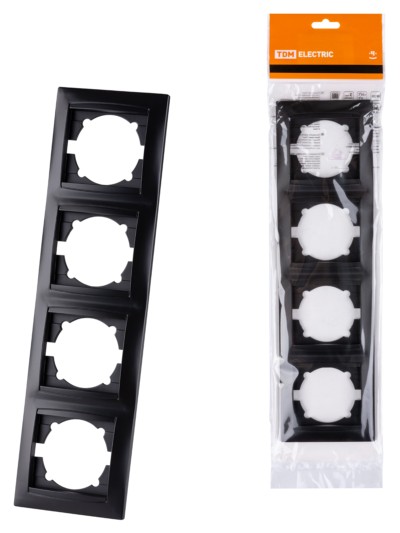 Рамка 4-х постовая вертикальная графит “Лама” TDM