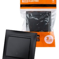 Выключатель 1кл. проходной 10А графит Лама TDM