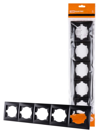 Рамка 5-ти постовая горизонтальная графит “Лама” TDM