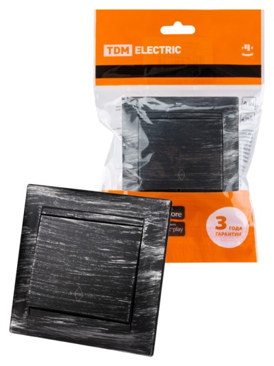 Выключатель 1кл. проходной 10А старинное серебро Лама TDM