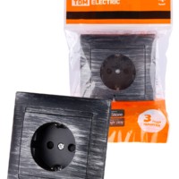 Розетка 2П+З 16А 250В с защ. шт. старинное серебро “Лама” TDM