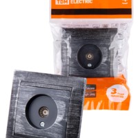 Розетка телевизионная простая (0-2400МГц, “мама”) старинное серебро “Лама” TDM