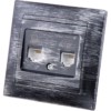 Розетка ТФ RJ11 + ПК RJ45 старинное серебро "Лама" TDM
