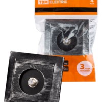 Розетка SAT (F-разъем) 0-2400МГц старинное серебро “Лама” TDM