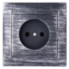 Розетка 2П 10А 250В старинное серебро "Лама" TDM