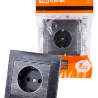 Розетка 2П+З 16А 250В старинное серебро “Лама” TDM