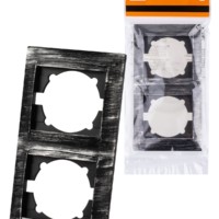 Рамка 2-х постовая вертикальная старинное серебро “Лама” TDM