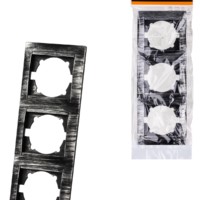 Рамка 3-х постовая вертикальная старинное серебро “Лама” TDM