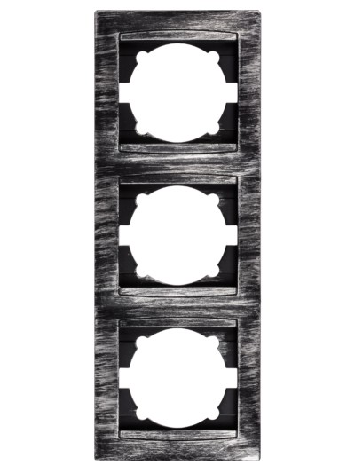 Рамка 3-х постовая вертикальная старинное серебро "Лама" TDM — изображение 3