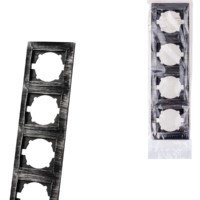 Рамка 4-х постовая вертикальная старинное серебро “Лама” TDM