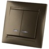 Выключатель 2кл. с подсветкой 10А бронза Лама TDM