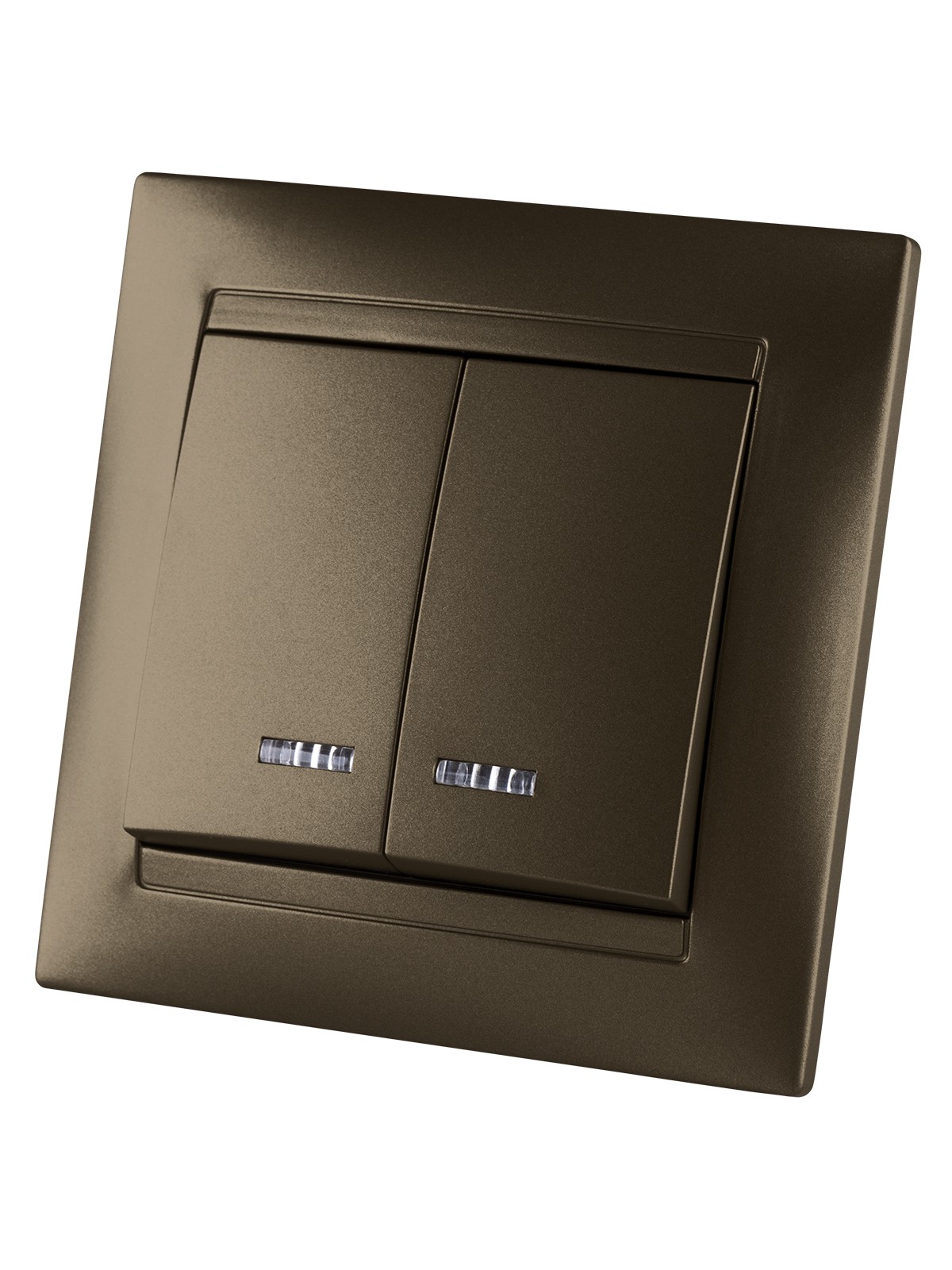 Выключатель 2кл. с подсветкой 10А бронза Лама TDM — изображение 2