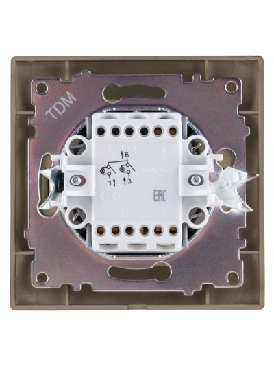 Выключатель 2кл. с подсветкой 10А бронза Лама TDM — изображение 4