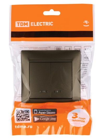 Выключатель 2кл. с подсветкой 10А бронза Лама TDM — изображение 5