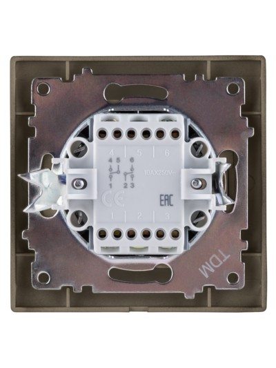 Выключатель 2кл. проходной 10А бронза Лама TDM — изображение 4