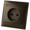 Розетка 2П 10А 250В с защ. шт. бронза "Лама" TDM