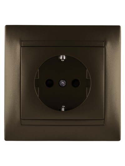 Розетка 2П+З 16А 250В с защ. шт. бронза "Лама" TDM — изображение 3
