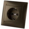 Розетка 2П+З 16А 250В с защ. шт. бронза "Лама" TDM