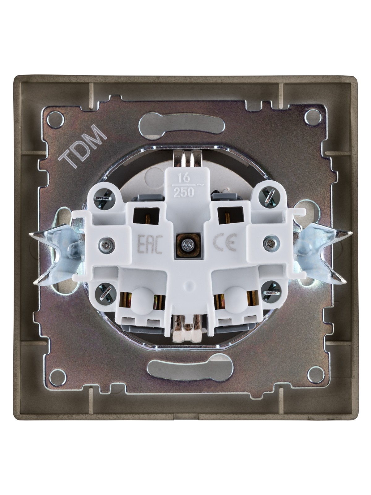 Розетка 2П+З 16А 250В с защ. шт. бронза "Лама" TDM — изображение 4