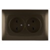 Розетка двойная 2П 10А 250В с защ. шт. бронза "Лама" TDM