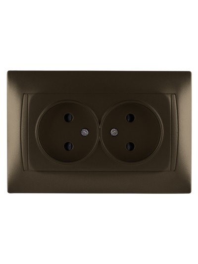 Розетка двойная 2П 10А 250В с защ. шт. бронза "Лама" TDM — изображение 3