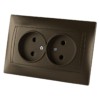 Розетка двойная 2П 10А 250В с защ. шт. бронза "Лама" TDM