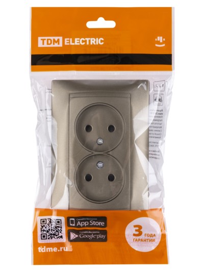 Розетка двойная 2П 10А 250В с защ. шт. бронза "Лама" TDM — изображение 6