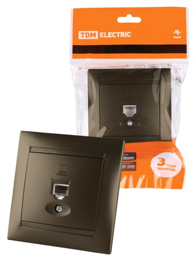 Розетка ПК RJ45  бронза “Лама” TDM