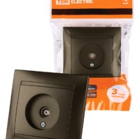 Розетка телевизионная простая (0-2400МГц, “мама”) бронза “Лама” TDM