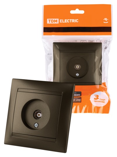 Розетка телевизионная простая (0-2400МГц, “мама”) бронза “Лама” TDM