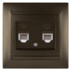 Розетка ТФ двойная RJ11 бронза "Лама" TDM
