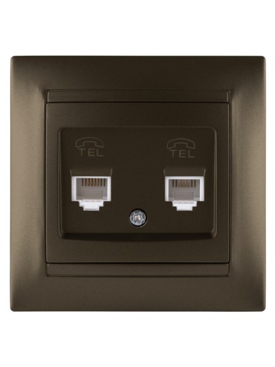 Розетка ТФ двойная RJ11 бронза "Лама" TDM — изображение 3