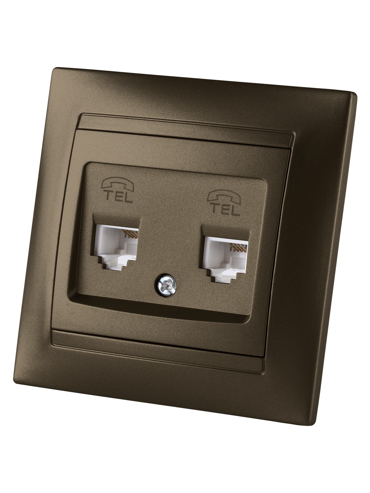 Розетка ТФ двойная RJ11 бронза "Лама" TDM — изображение 2