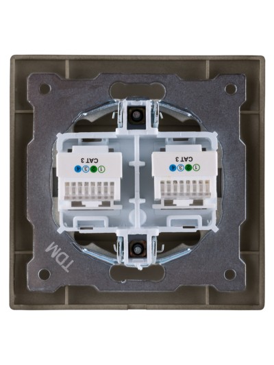 Розетка ТФ двойная RJ11 бронза "Лама" TDM — изображение 4