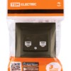 Розетка ТФ RJ11 + ПК RJ45 бронза "Лама" TDM