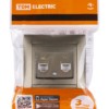 Розетка ТФ RJ11 + ПК RJ45 бронза "Лама" TDM