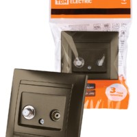 Розетка ТВ (“мама”) + SAT (F-разъем) 0-2400МГц бронза “Лама” TDM