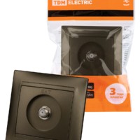 Розетка SAT (F-разъем) 0-2400МГц бронза “Лама” TDM