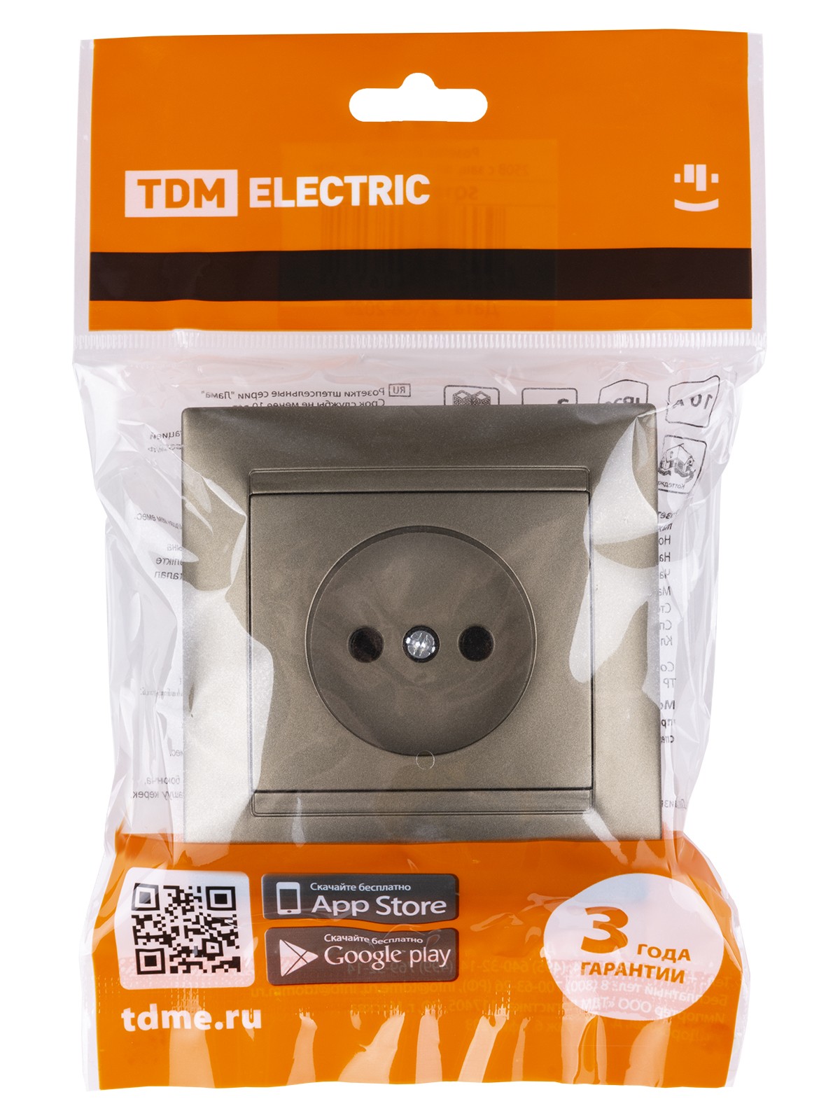 Розетка 2П 10А 250В бронза "Лама" TDM — изображение 6