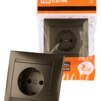 Розетка 2П+З 16А 250В  бронза “Лама” TDM