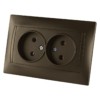 Розетка двойная 2П 10А 250В бронза "Лама" TDM