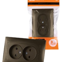 Розетка двойная 2П 10А 250В бронза “Лама” TDM