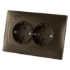 Розетка двойная 2П+З 16А 250В бронза "Лама" TDM