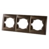 Рамка 3-х постовая горизонтальная бронза "Лама" TDM