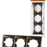 Рамка 3-х постовая горизонтальная бронза “Лама” TDM