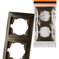 Рамка 2-х постовая вертикальная бронза “Лама” TDM