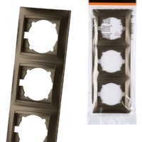 Рамка 3-х постовая вертикальная бронза “Лама” TDM