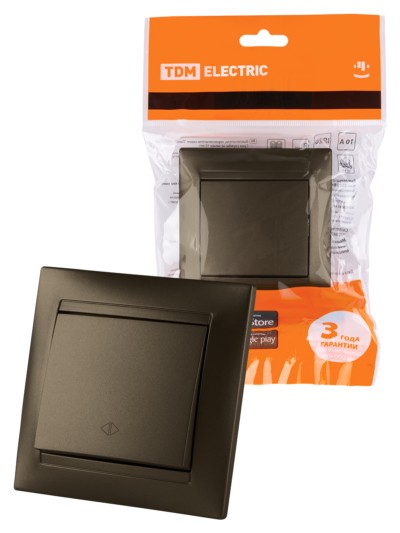 Выключатель 1кл. проходной 10А бронза Лама TDM