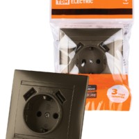 Розетка 2П+З 16А 250В + 2 USB порта 2,1А 5В бронза “Лама” TDM