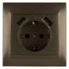 Розетка 2П+З 16А 250В + 2 USB порта 2,1А 5В бронза "Лама" TDM